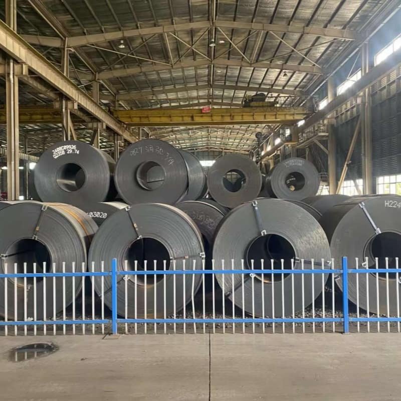 Large inventory of black surface Hot Rolled Steel Coils (HRC) in Ruicheng Steel warehouse ready for export