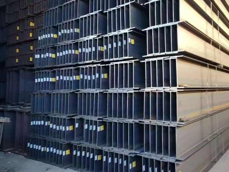 Wide Flange H-Beam HEA HEB structural steel stockyard in Tangshan China